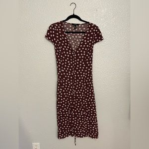 Women’s maxi floral v neck short sleeve dress